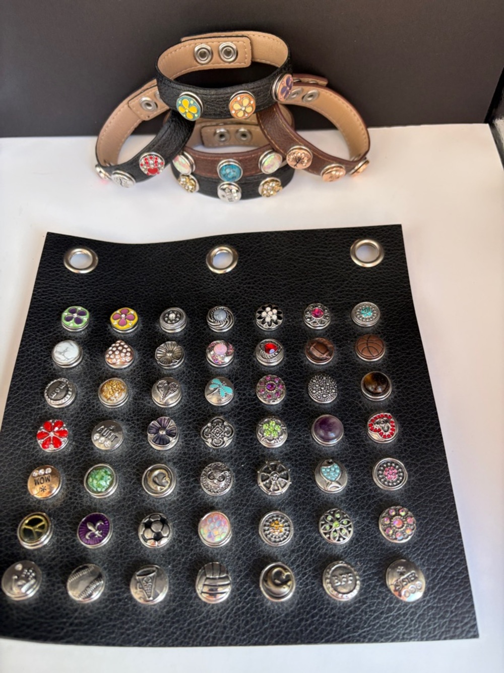 Interchangeable Snap Charm Bracelet Set - Black
